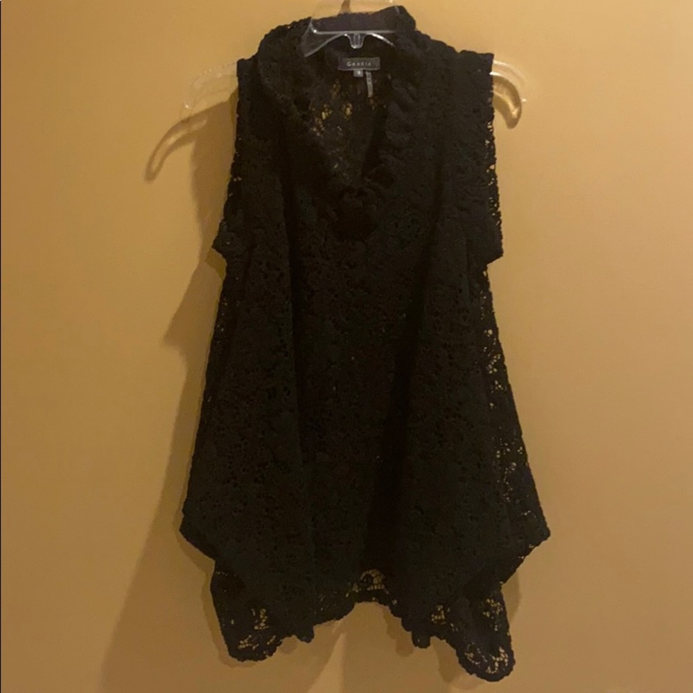 Black lace like tunic